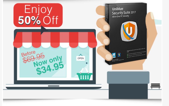 Uniblue's tweet photo. Deal on Antivirus! Get all-in-one PC security for only $34.95. Click on the link to go to the offer 👉 https://t.co/6yk1xnTzz9 https://t.co/JmF6UC097Q