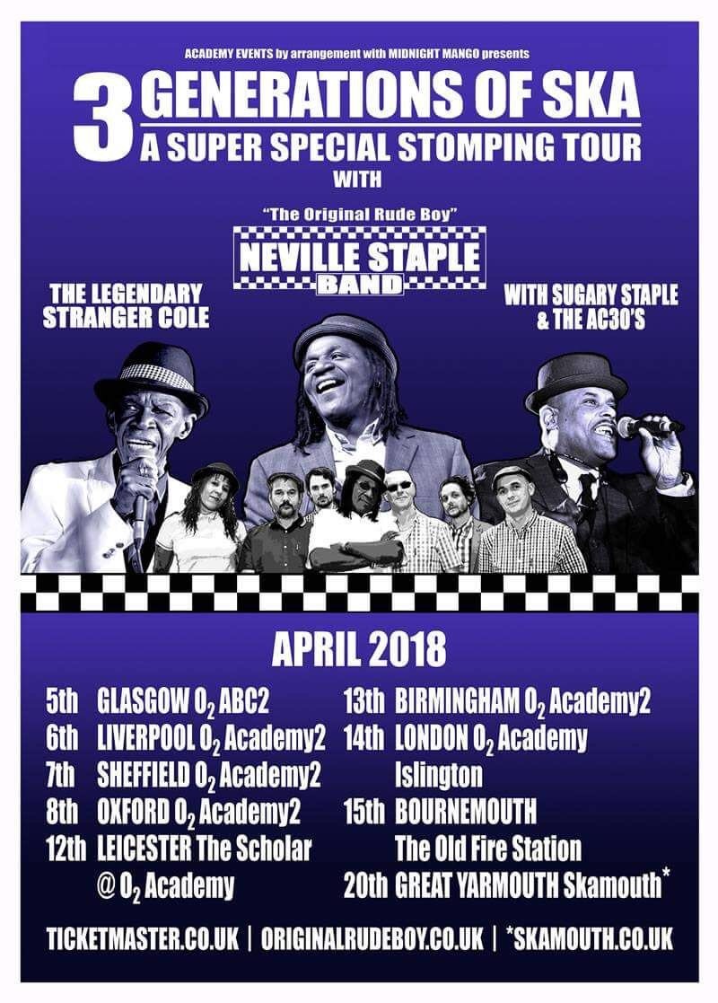 TheAC30s's tweet photo. Can't wait to join #Nevillestaple #Strangercole and #christinesugarystaple for the #3generationsofskatour across the UK next April. #ska #reggae #rocksteady #2tone #trojan #uktour #thespecials #AC30s https://t.co/ib5sJ5tcdr