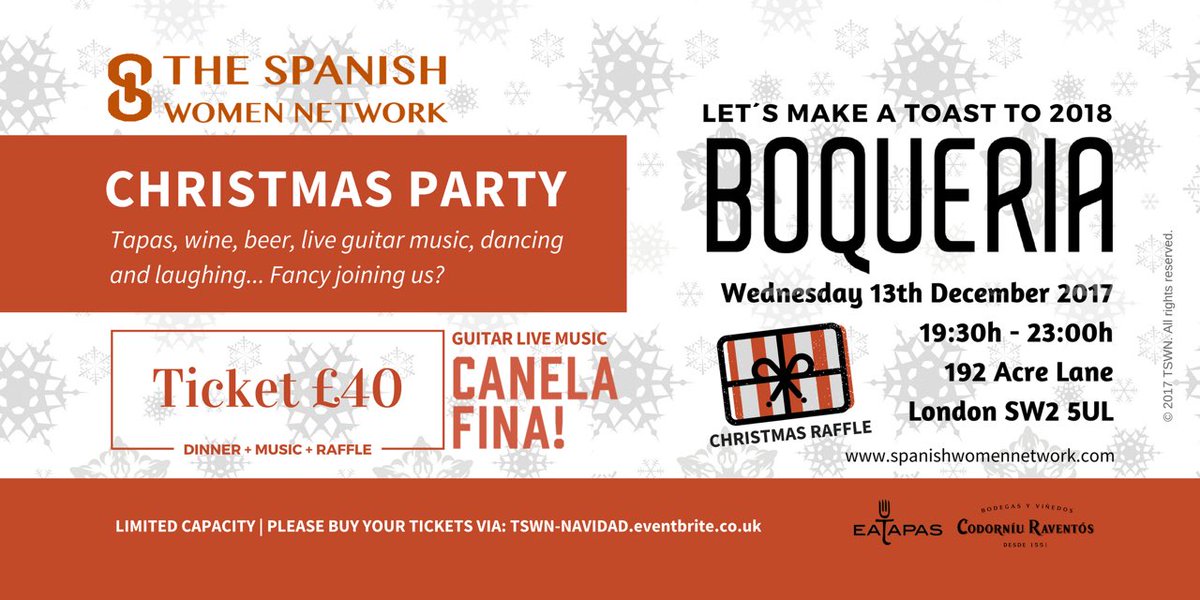 The Spanish Women Network Christmas party is here.
No te lo pierdas!
Reserva tu plaza en Eventbrite