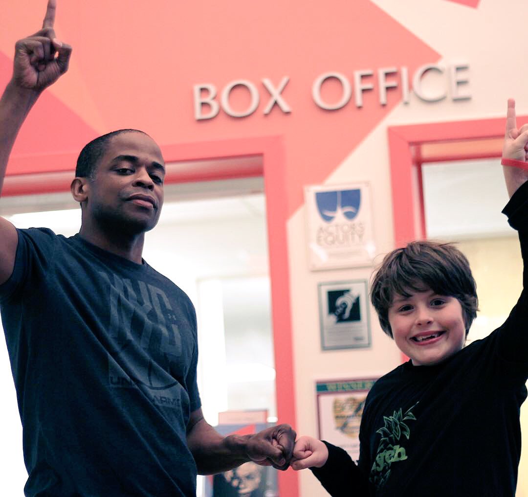 lifeattable's tweet photo. Thanks to @DuleHill for joining my son in 
#myshotatepilepsy and making his year. Donate at https://t.co/Mm33uC2VhM. I'd say go see 'Lights Out Nat King Cole' at @peopleslight too, but it's already sold out! #youknowthatsright @greggrunberg @EpilepsyFdn https://t.co/KsTcHN86Mc