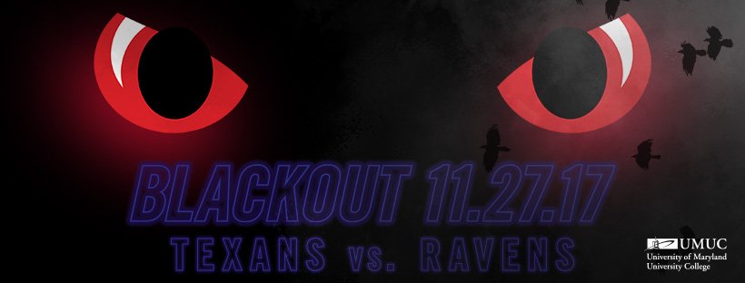 Ravens's tweet photo. It's a blackout. #RavensFlock https://t.co/KGxwx4Faaa