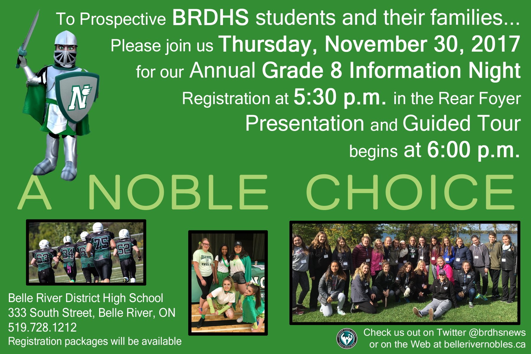 Belle River Nobles on Twitter "BRDHS Annual Grade 8 Information Night