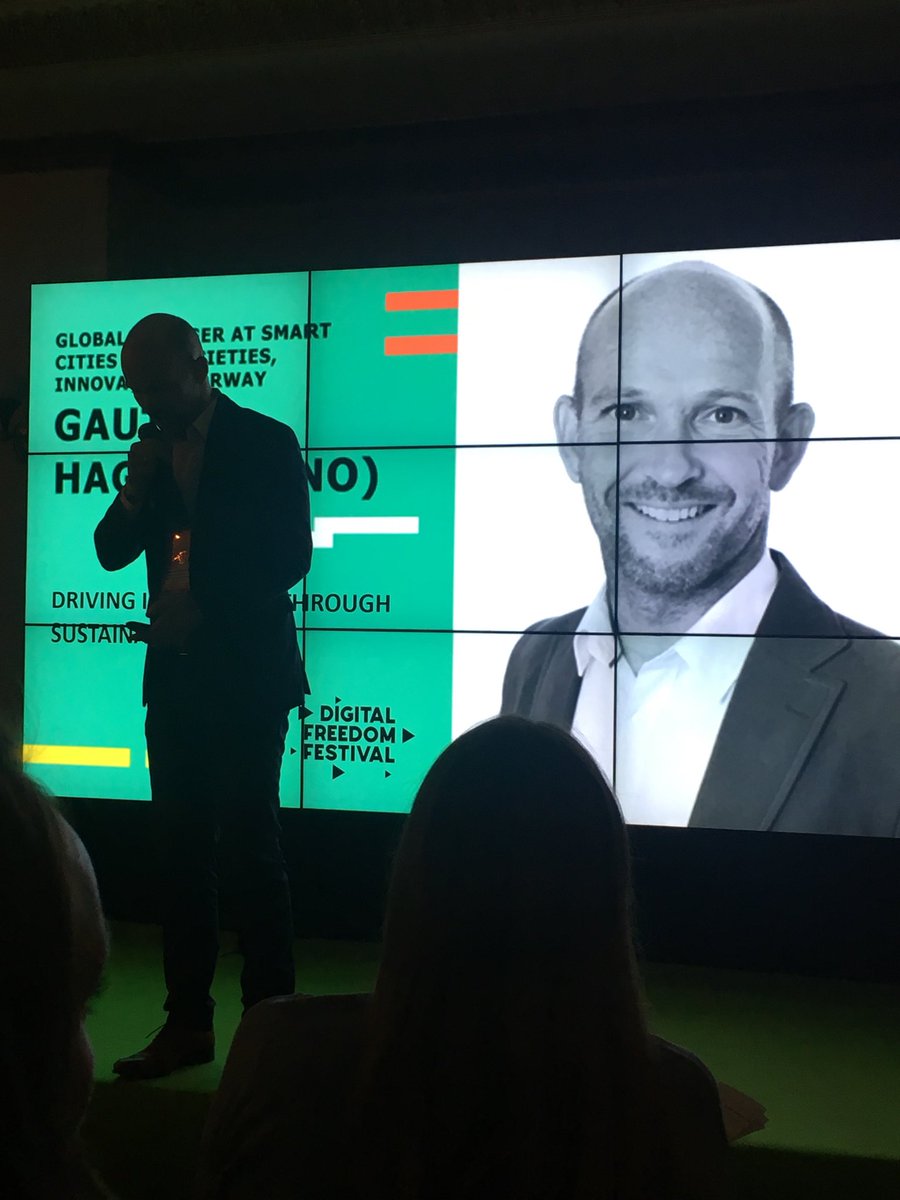 SteinarEHagen's tweet photo. Great Keynote on Smart Cities by @GauteHagerup @InnovasjonNorge at the Digital Freedom Festival Riga #DFFestival @DigiFF https://t.co/Um33CZUS5D