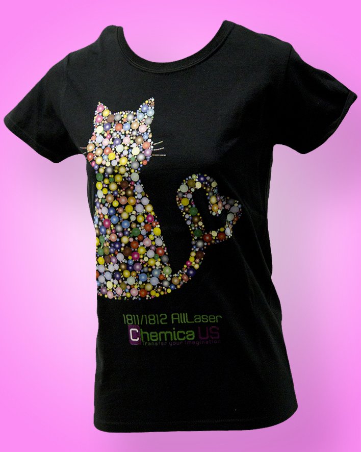 chemica_us's tweet photo. This t-shirt design was made with #AllLaser #SelfWeeding #Laser papers design to work on all colored garment and a variety of materials. https://t.co/cEuGoNGVt1