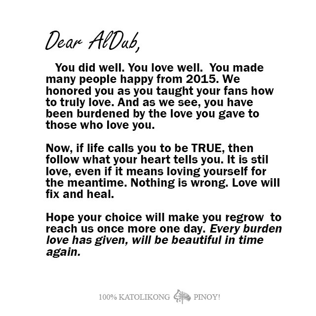 katolikongpinoy's tweet photo. May our short letter reach @mainedcm and @aldenrichards02. Thank you and we love you. #ALDUBSupportSince2015 #AlDubNationMuna https://t.co/cIuUiccCNq