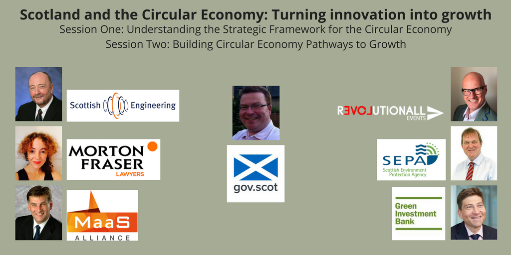 The agenda for our Scotland &amp; #CircularEconomy conf is now almost complete. Development of new products, skills &amp; processes can lead to enormous cost savings &amp; export and growth potential for Scotland. How? Find out goo.gl/nG8niW