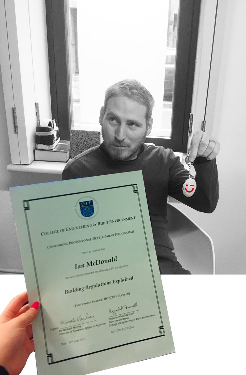 CooneyArch's tweet photo. Congratulations to Ian McDonald on recently receiving his Certificate in ‘Building Regulations Explained’ from… https://t.co/ZhFpFpirNU https://t.co/bJMjIdhwr3