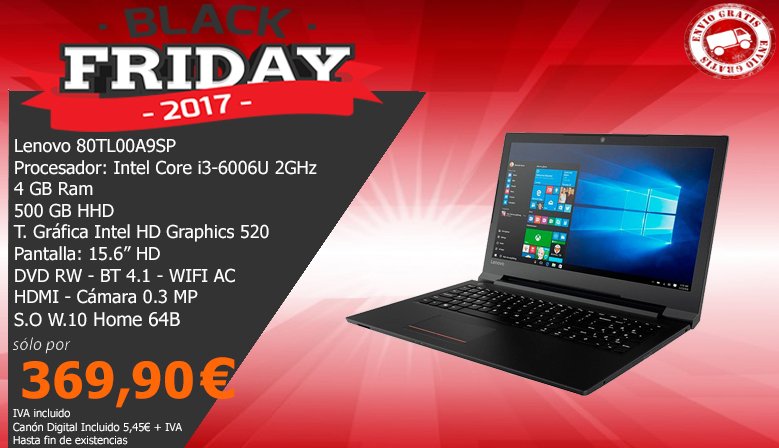 ofertahp's tweet photo. #FelizLunes ¡¡Del #BlackFriday llega a #Ofertashp el #CyberMonday🛍!! 🎉👏

#PC 💻 Lenovo 80TL00A9SP por tan sólo 369,90€ con #envíogratis 📨 
👉 https://t.co/sAEnO74f7H 👈 https://t.co/n83vIy0pfb