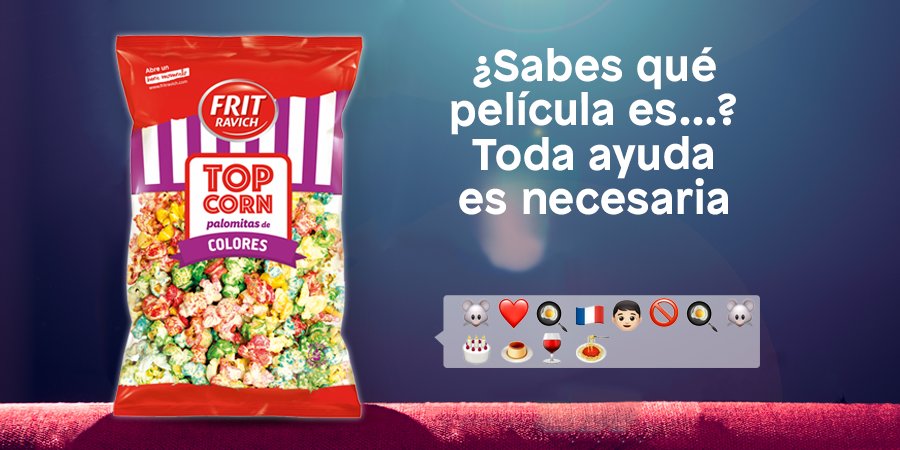 frit_ravich's tweet photo. 📣 ¡Atención, #SORTEO!¿Sabes qué película es...? Toda ayuda es necesaria. Haz RT y responde antes del 29/11 . ¡Sorteamos un lote de #TopCorn de #FritRavich entre todos los acertantes! https://t.co/4VTJ1BB133