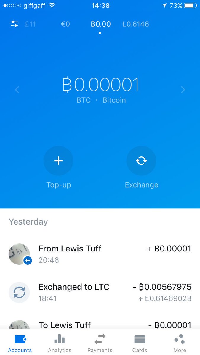 edwardthinks's tweet photo. Beta testing a certain new feature on live @RevolutApp accounts. Something could be brewing next week ;) @Bitcoin @ltc @litecoin @SatoshiLite #CryptoIsComing https://t.co/8aatoIAs7w