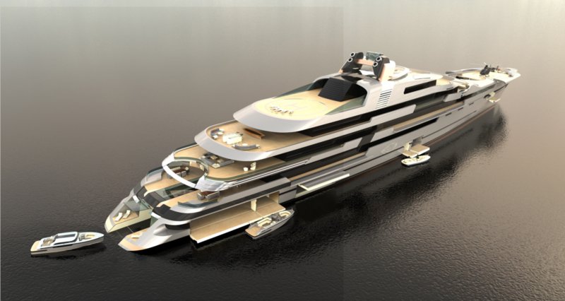 new superyacht project 140M by KenFreivokhDesign