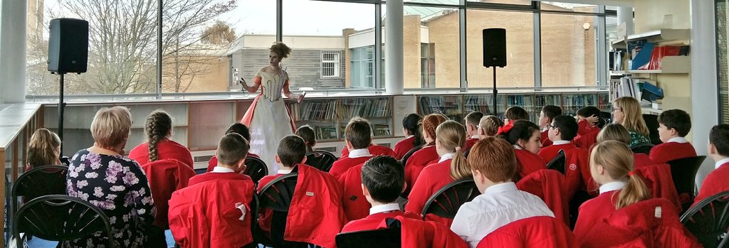 tyrower's tweet photo. Wonderful welcome at @Knowsleylib for @AdaTheShow at the start of our Liverpudlian leg of the #AdaLibraryTour #HuytonCentralLibrary #STEAM #AdaLovelace #AdasArmy https://t.co/0npn4UeaKo