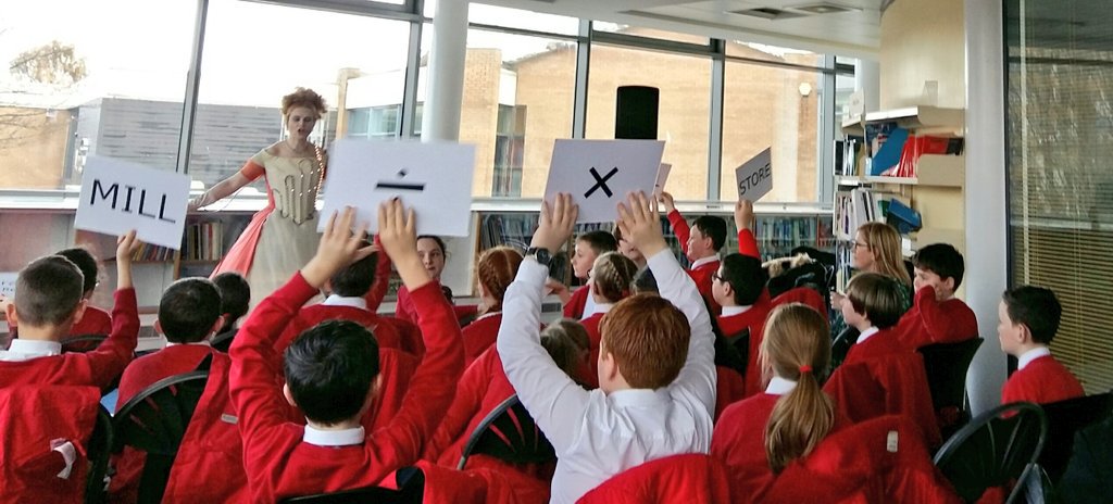 tyrower's tweet photo. Wonderful welcome at @Knowsleylib for @AdaTheShow at the start of our Liverpudlian leg of the #AdaLibraryTour #HuytonCentralLibrary #STEAM #AdaLovelace #AdasArmy https://t.co/0npn4UeaKo