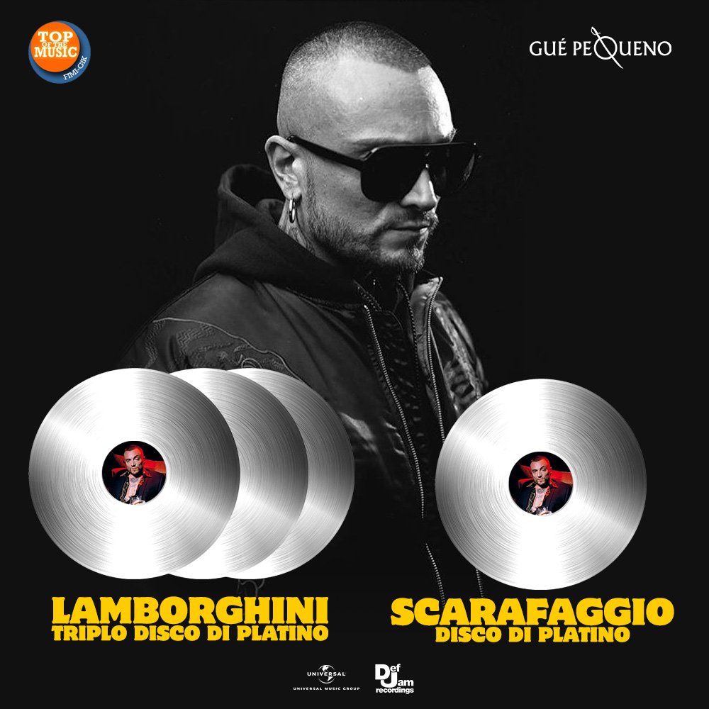 Iniziamo questo lunedì complimentandoci con <a href="/THEREALGUE/">Guè</a> per il Triplo Platino di #Lamborghini 💿💿💿 e il per il Platino di #Scarafaggio