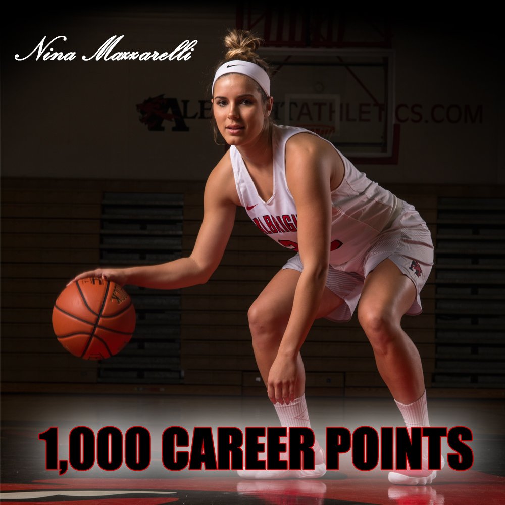 AlbrightLions's tweet photo. Congrats to Nina for reaching 1,000 career points over the weekend. She's the fourth (!!!) Albright basketball player to reach that mark during the 2017 calendar year joining DeJuan Smith, Omari Ringgold and Shannon Thomas. https://t.co/iybkSDLaFe