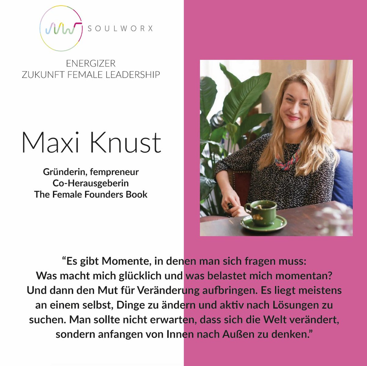 SOULWORX_'s tweet photo. #SOULWORXEnergizer #FemaleLeadership: Morgen Abend ist es soweit! Wir erwarten ein volles Zippelhaus, intensive Diskussionen und ganz viel vorweihnachtliche Gemütlichkeit 🍷🍇🎄 #NewWork #FutureOfWork #SoulworkersMission https://t.co/G5PjTtlgQa