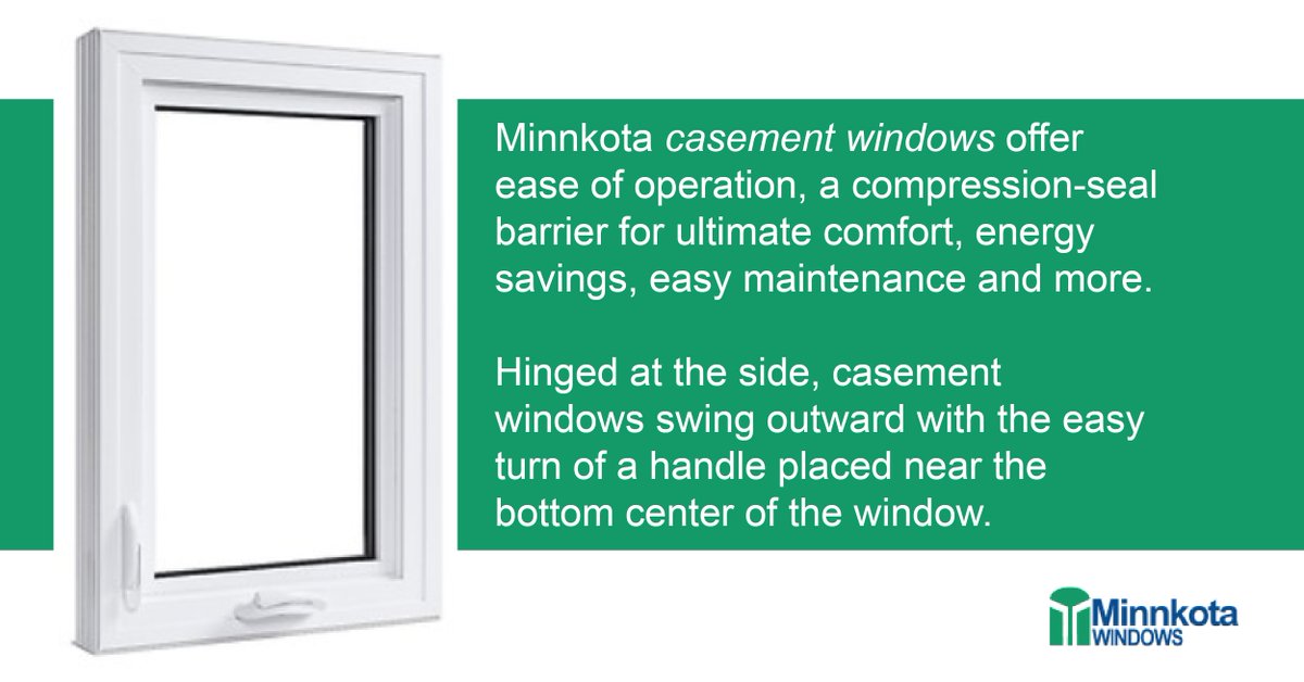 MinnkotaWindows's tweet photo. Our casement windows are not only excellent for natural ventilation--they seal tight. We pride ourselves on providing the best quality windows in the Midwest. https://t.co/rV87SZrRjN