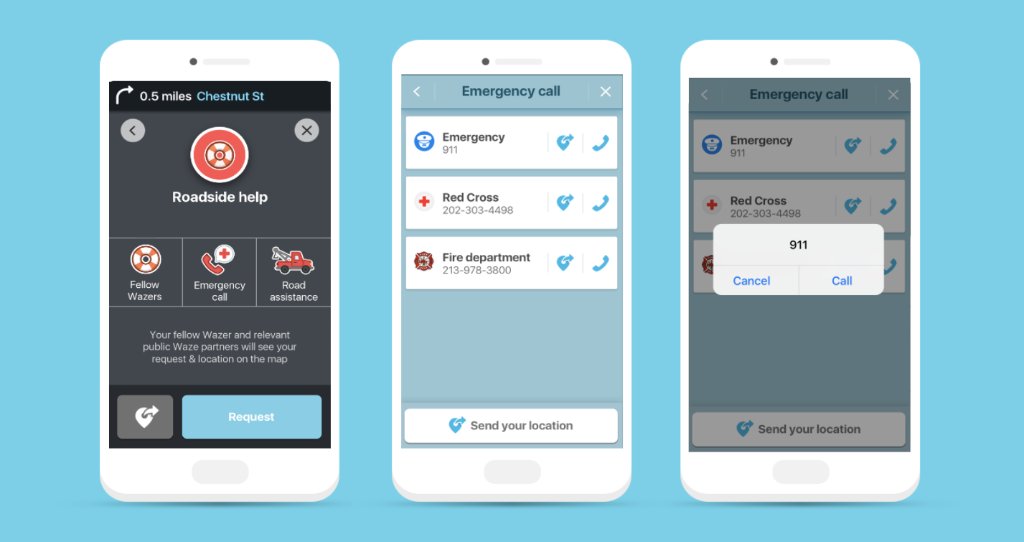 waze's tweet image. If you’ve got an emergency, Waze is here to get you the assistance you need &amp;amp; fast. Find direct access to local services wherever you ride in the Roadside Help alert.