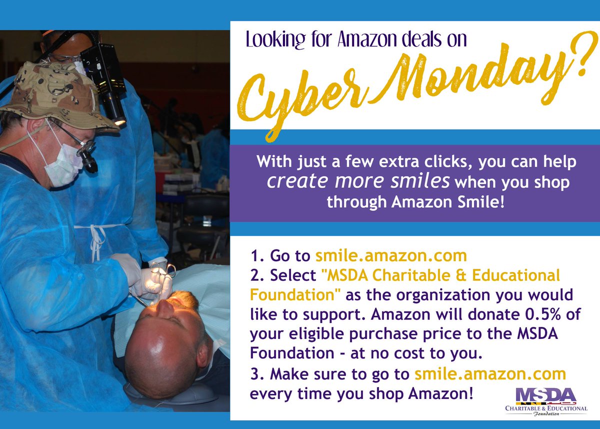 ArmincoInc's tweet photo. Need a little retail therapy?  Why not try some retail therapy?  Shop through https://t.co/l6K5uriVmt and search for MSDA to give money to this amazing organization who gives ethical oral heath care to people in our community!  #AmazonSmile #CyberMonday https://t.co/M4CzJG0loP