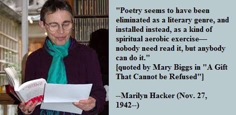 Happy birthday, Marilyn Hacker! 