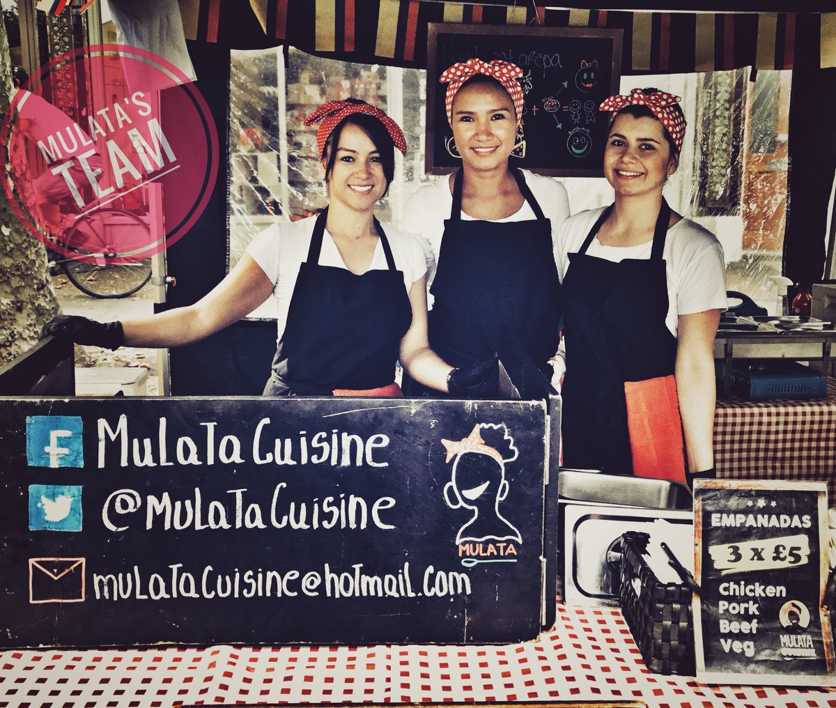 mulatacuisine's tweet photo. Find us this week
TUE #PaternosterSq
THU #BroadgateQuarter #SnowdenSt
FRI #Spitalfields &amp; #KewSparkle
SUN #KewVillage &amp; #Fulham #BishopsPark https://t.co/UA99Xy6Glr