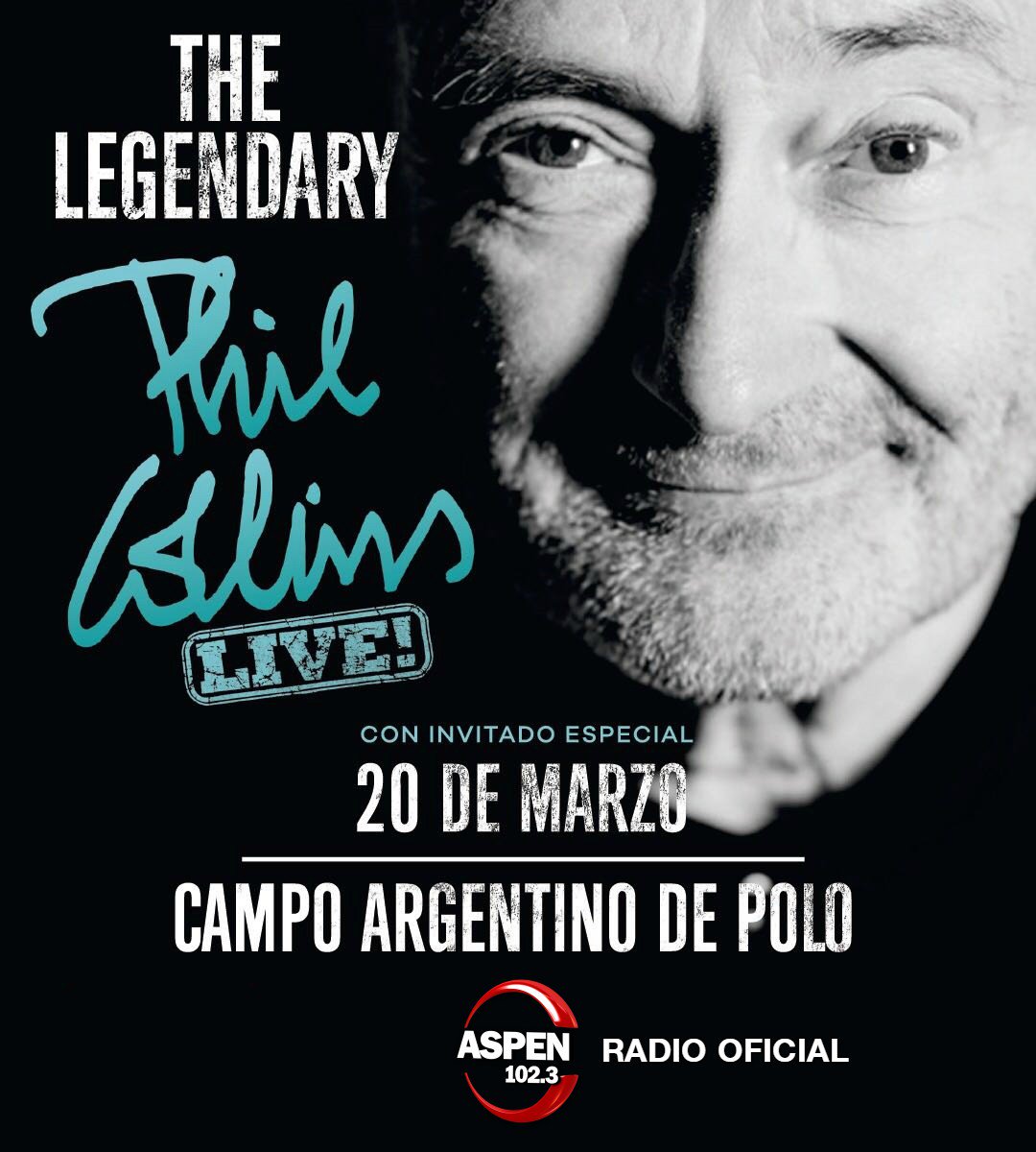 fmaspen's tweet photo. RT #PhilCollinsEnASPEN y prendé la RADIO que ya tenemos #ENTRADAS para ver a Phil Collins en Argentina ASPEN 102.3 RADIO OFICIAL https://t.co/VbHr320KXZ