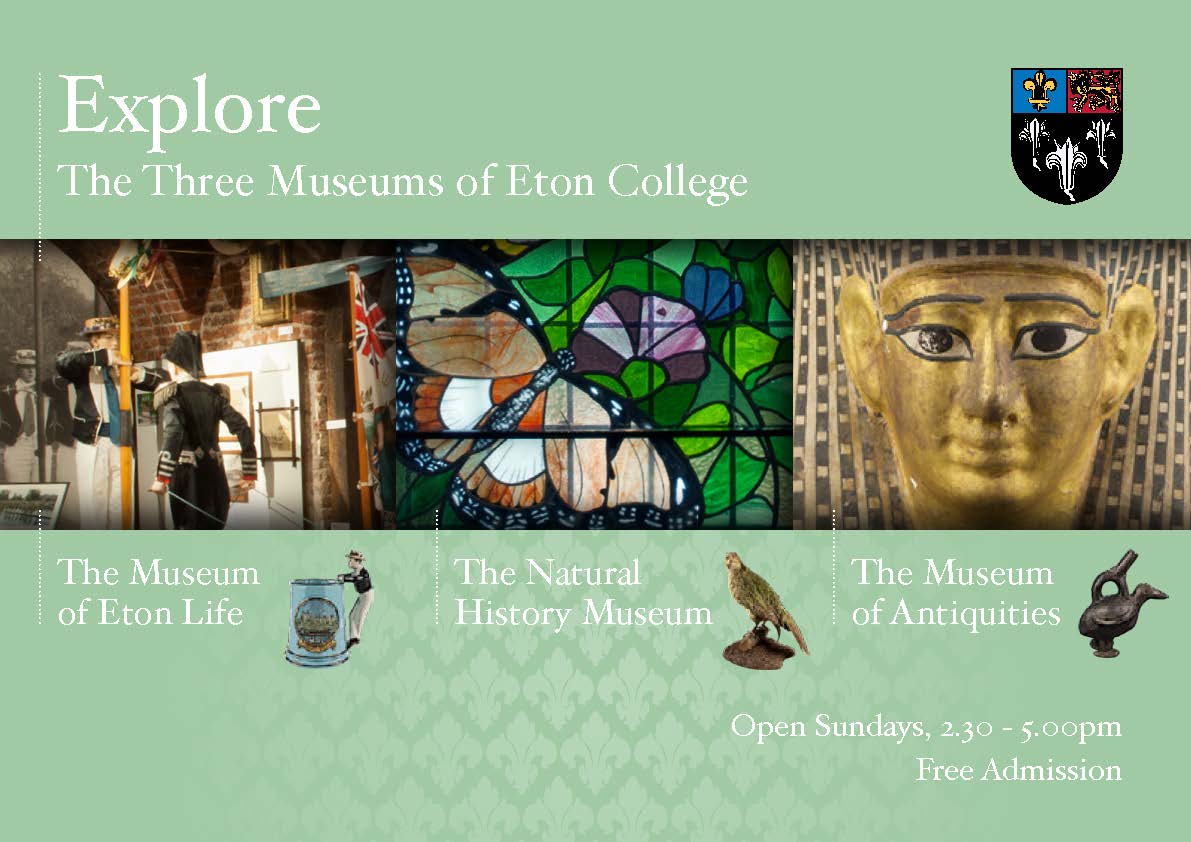 EtonCollMuseums's tweet photo. Welcome to the Twitter account for Eton College's three museums, where you can follow the new displays, activities and events open to the public! @Eton_NHM 
You can also find us on Facebook: https://t.co/MwvAKoFtJx https://t.co/uFGOucxpH9