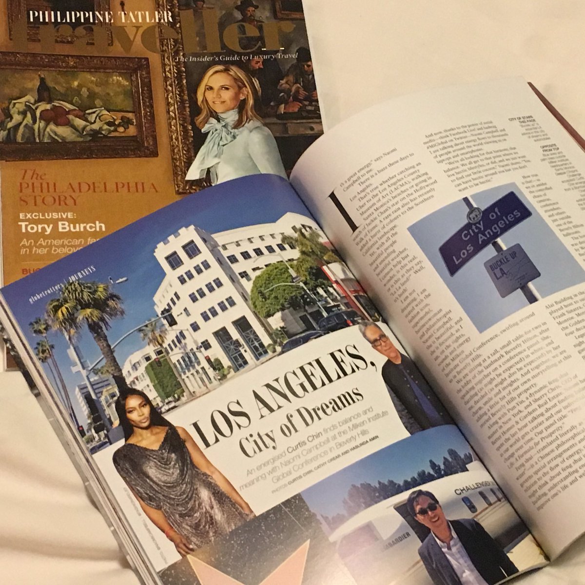 CurtisSChin's tweet photo. No dream, this. Look at what &amp; who’s in the latest Philippine Tatler #Traveller… #LA, baby!  More than a city; it’s a vibe. With @toryburch on the cover &amp; @MilkenInstitute, @bombardierjets, @NaomiCampbell, @DeepakChopra &amp; 🙋🏻‍♂️ inside! #onnewsstandsnow #MIGlobal #theLAscene https://t.co/d8EhQ95E3Q
