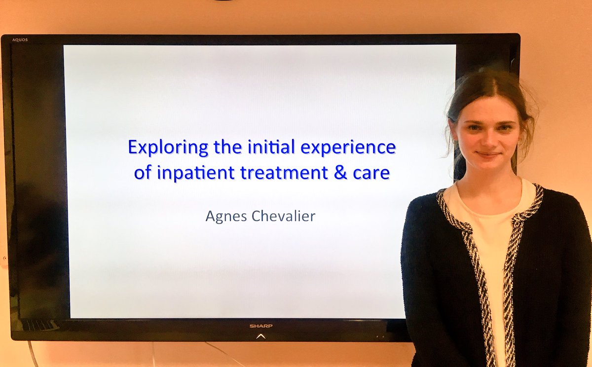 QMULSocialPsych's tweet photo. This afternoon, @AgnesJChevalier presented findings from her qualitative study about initial experiences of inpatient care, which used a novel vote counting method to contextualise the findings https://t.co/arhyAmrHOI