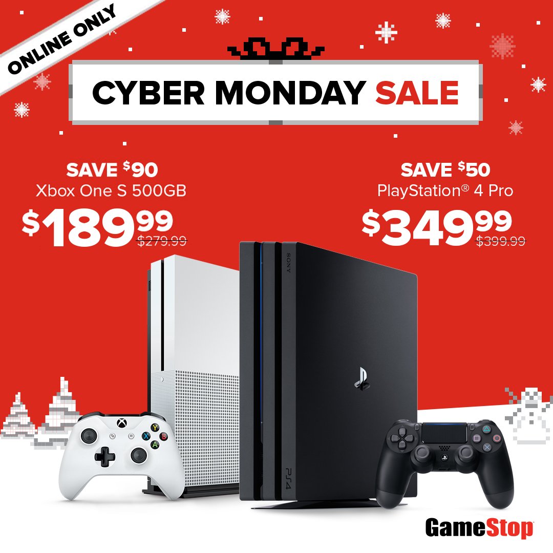gamestop's tweet photo. Start your Monday off the right way with all of our #CyberMonday deals https://t.co/eZ9HTQ3C5d https://t.co/0oegTNohf7