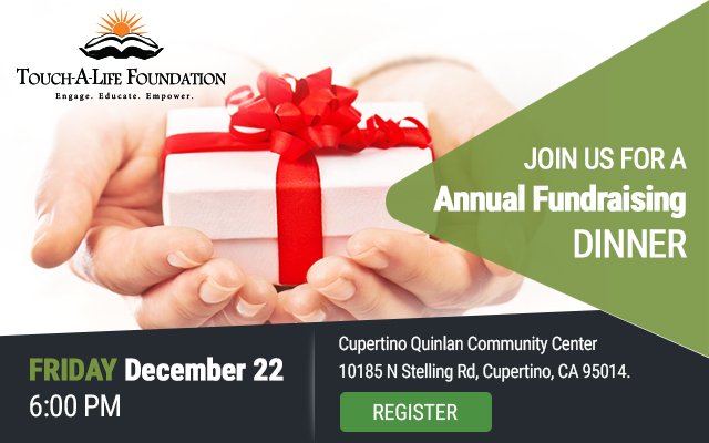 #TouchALife #Foundation is a 501 (c)(3), non-profit recognized by the IRS, with Tax ID Number: 46-1060432, founded in 2012, to support #homeless #students. 

#Register for Anual #Fundraising Dinner | goo.gl/3eGhLE