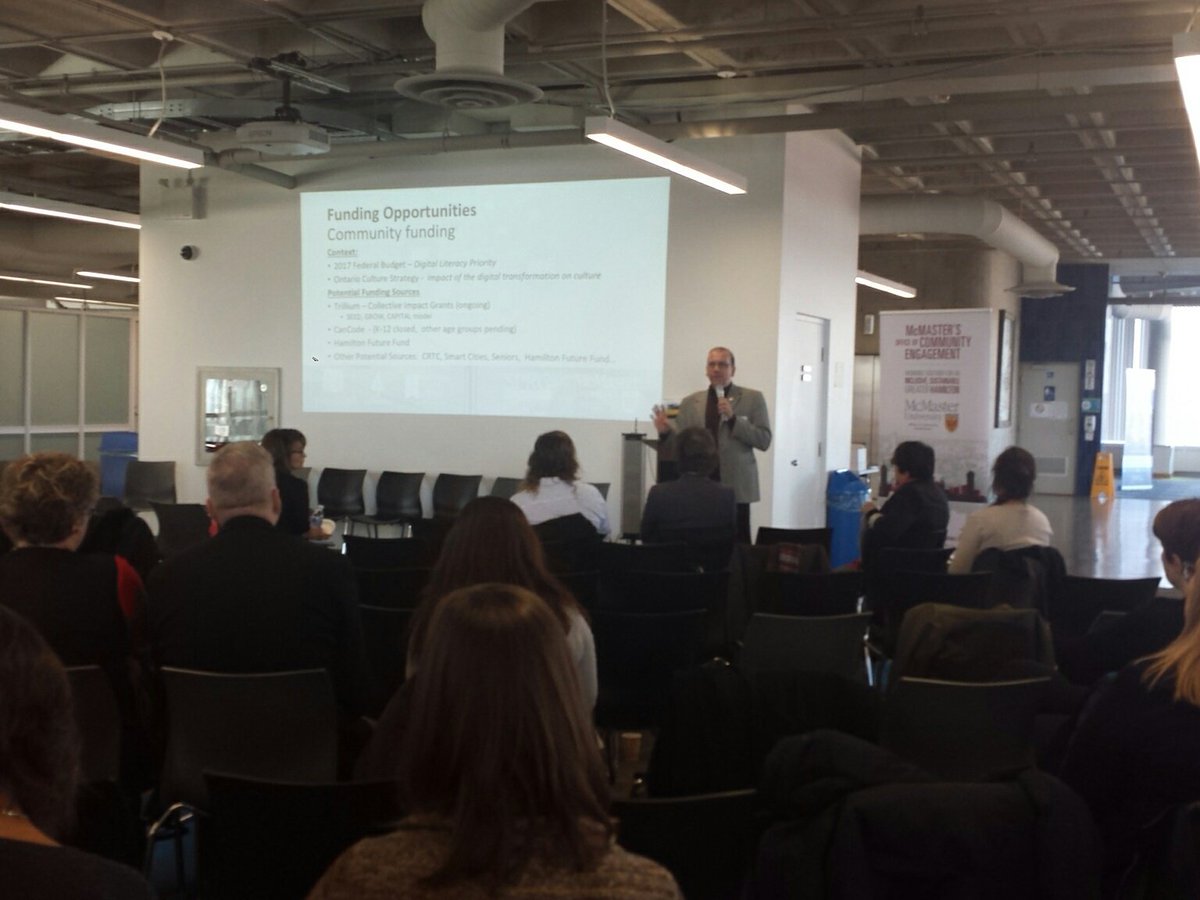 MimiMJohn's tweet photo. Funding opportunities - Digital Literacy in the community.. @YWCA_Hamilton @HamiltonLibrary  #DigitalLiteracySummit https://t.co/8MG8Zruc57
