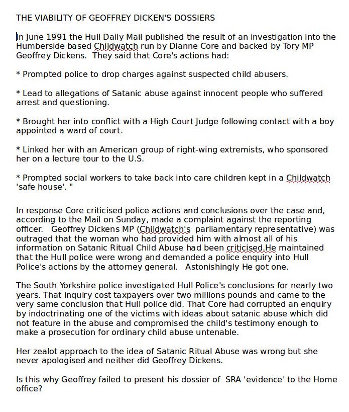 SAFFtweets's tweet photo. @BarbaraHewson The SAFF exposed the true facts about the #VIPmyth, which grew out of the false claims made by #GeoffreyDickens MP's Satanic Ritual Abuse scare of the 1990s, here:
https://t.co/FsegpPXJv7
& have been massaged by political agent-provocateurs like Exaro & Tom.
#FalseAllegations https://t.co/H1dykcPk3O