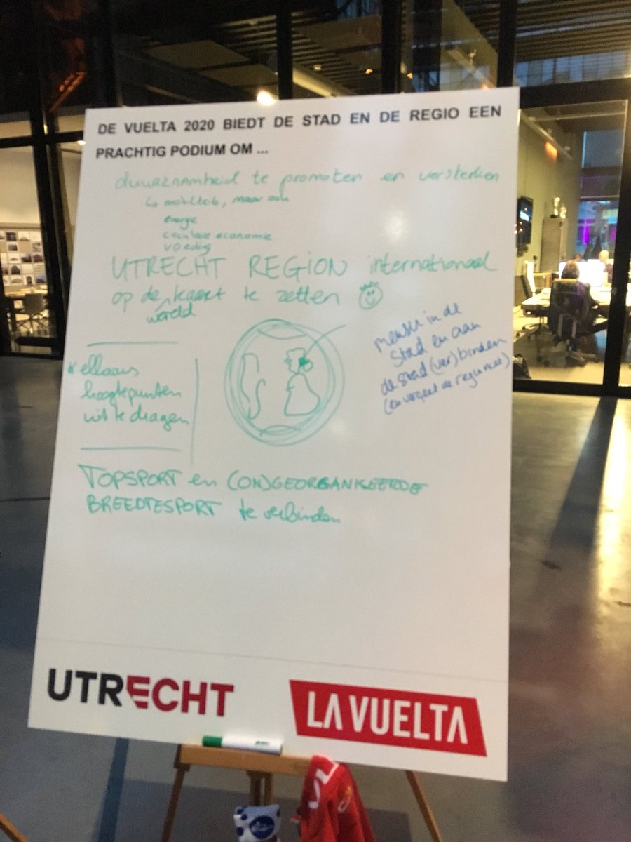 Corjansen's tweet photo. #omdenken @UtrMarketing verrassend verbindend @utrecht #cocreatie werk vanuit draagvlak . Dus op naar #vuelta2020 met @BPU_Utrecht @ProvUtrecht @ProvincieNB @gemeentebreda @utrecht @jaarbeurs https://t.co/n6ZBWVhz2i