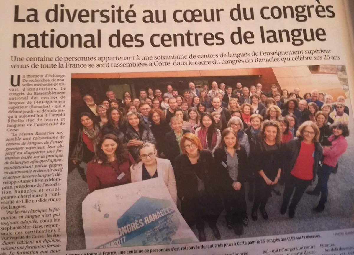 Ranacles_France's tweet photo. Le congrès #ranacles2017 dans Corse Matin. Rendez-vous dans un an à Strasbourg... https://t.co/y4AQ7UULRG