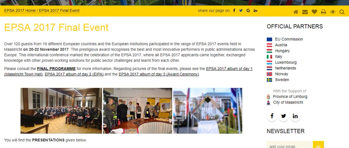 EPSAawards's tweet photo. Have a look: Most of the presentations and speeches of the #EPSA2017 Final Events are uploaded at https://t.co/Ca273x9wpR. https://t.co/NEg5wtuLPy