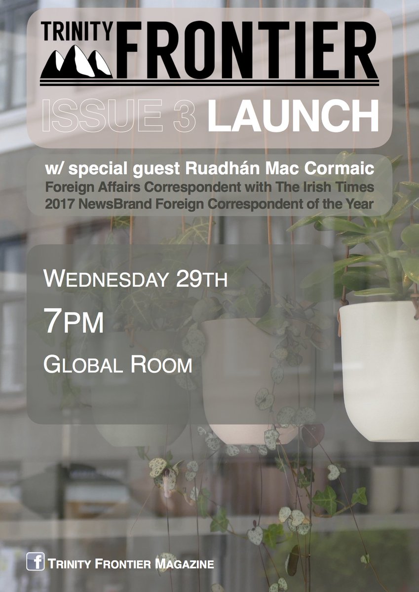 TCDFrontier's tweet image. The launch of our third issue is just around the corner! 🌎🌍🌏
facebook.com/events/1231163…