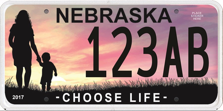 PeteRicketts's tweet image. Check it out: Nebraska has a new #prolife license plate. RT to share!