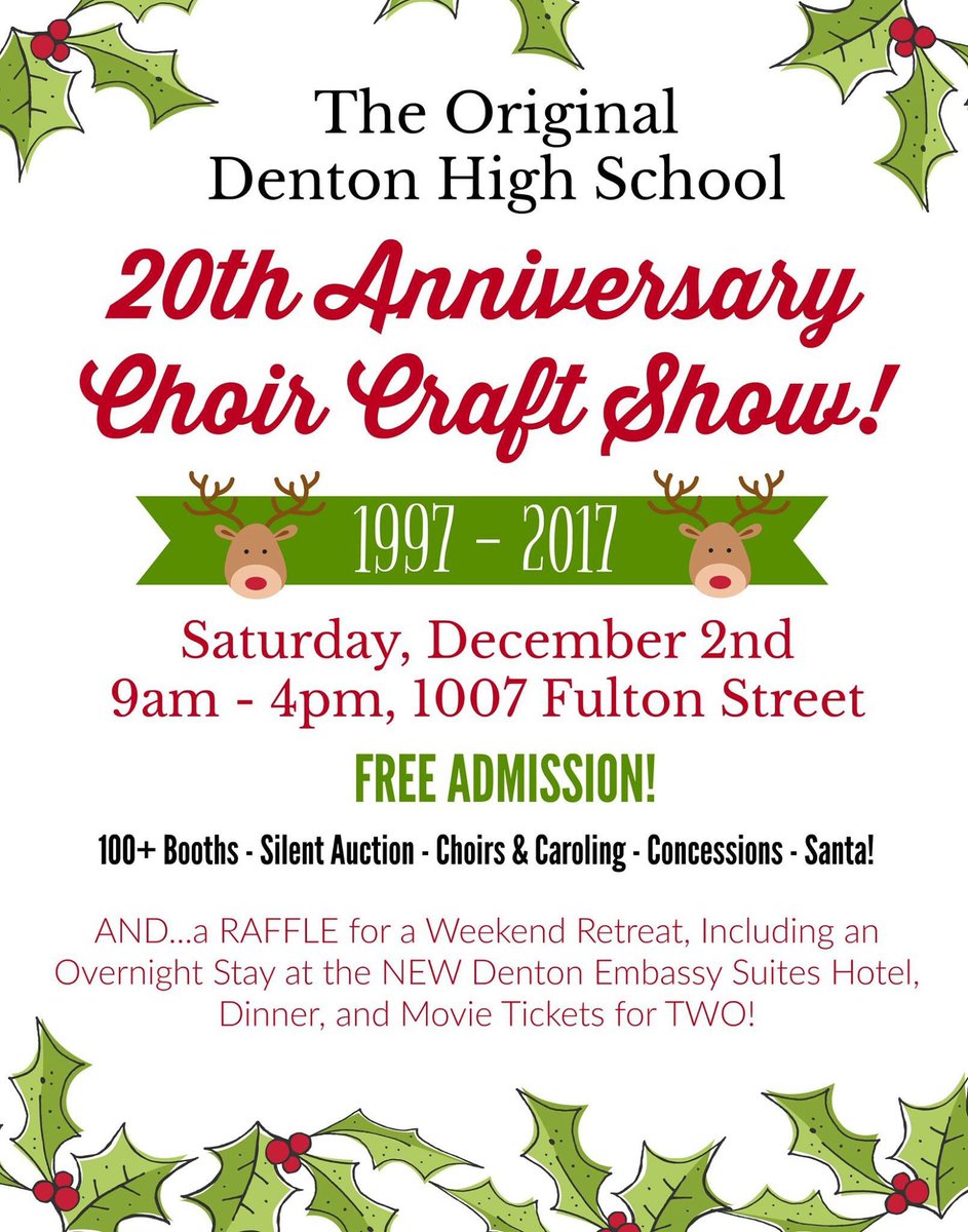 DentonHighChoir's tweet photo. We’re having a craft fair this Saturday, so if you wanna come on down, come on down. https://t.co/fpRp2MOvXV