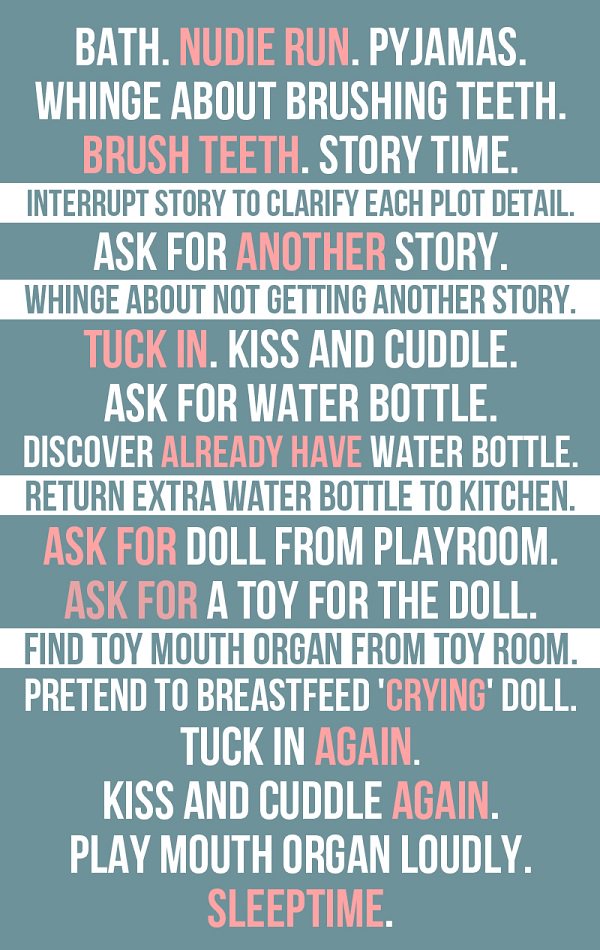ParentsEnglish's tweet image. You know the drill: ya sabes cómo va.

Brush your teeth, put on your pyjamas, go potty, turn off the lights... well, YOU KNOW THE DRILL.

#NotThatEasy