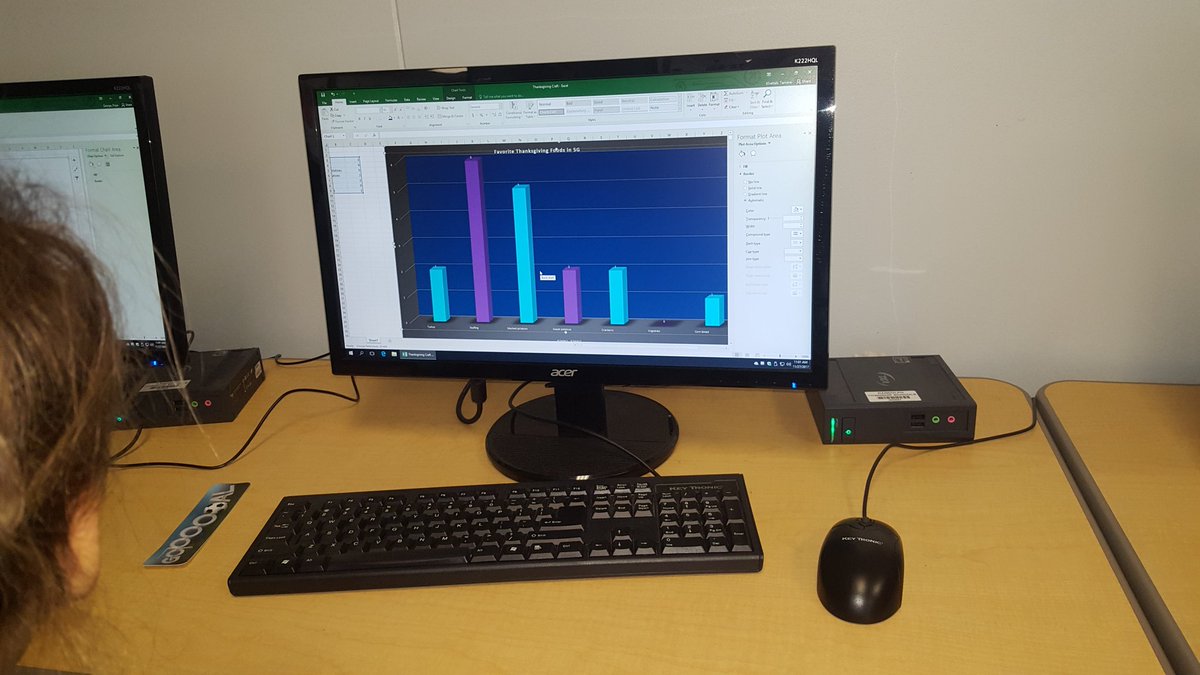 LibraryMediaCG's tweet photo. 5th Grade Ss using #excel to create Thankgibing graphs based on real data @CenterGroveES @RandolphSchools @grade5CG https://t.co/LL1H06oCu1