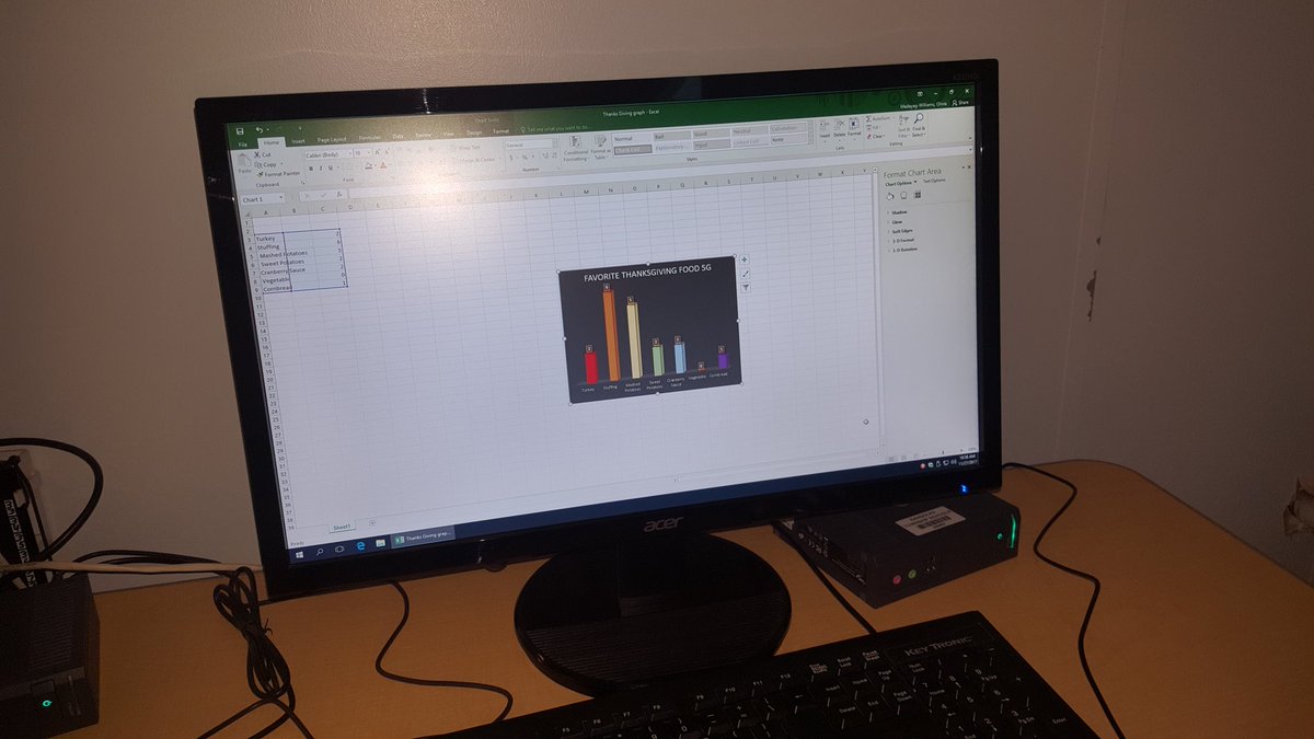 LibraryMediaCG's tweet photo. 5th Grade Ss using #excel to create Thankgibing graphs based on real data @CenterGroveES @RandolphSchools @grade5CG https://t.co/LL1H06oCu1