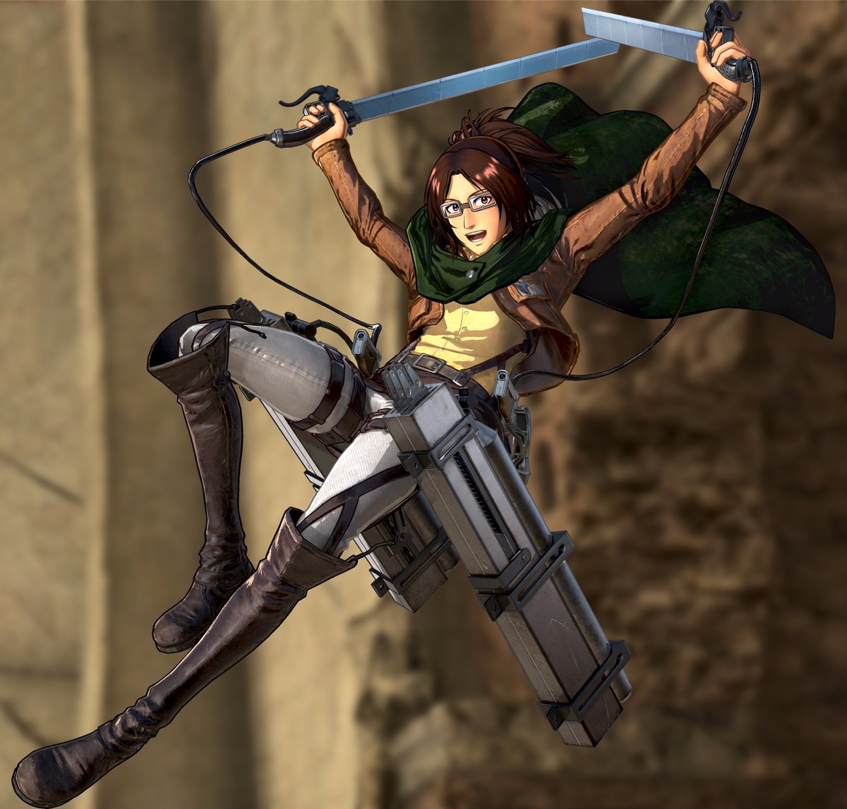 KoeiTecmoUS's tweet photo. #AttackonTitan2 Hange Zoe, commander who was well known for having the duties of innovative inventing and conducting research on Titans #NewPlayableCharacter https://t.co/9V0MsyTwTC