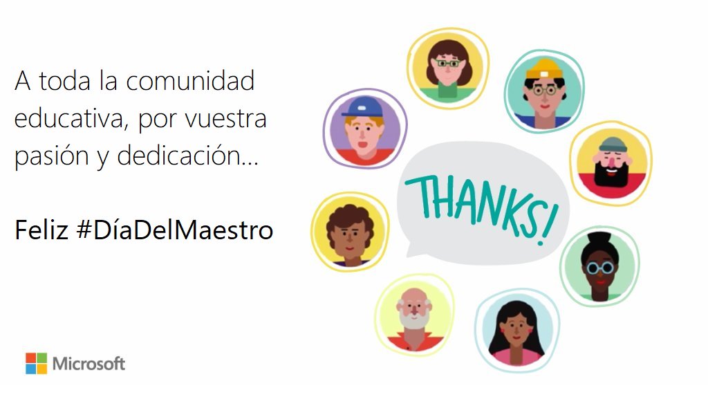 MicrosoftEduEsp's tweet photo. ¿Y qué haríamos sin nuestra comunidad educativa? ❤️ Gracias a todos por ayudarnos a seguir mejorando cada día. Feliz #DíaDelMaestro 📚 https://t.co/0tPf0EZI63