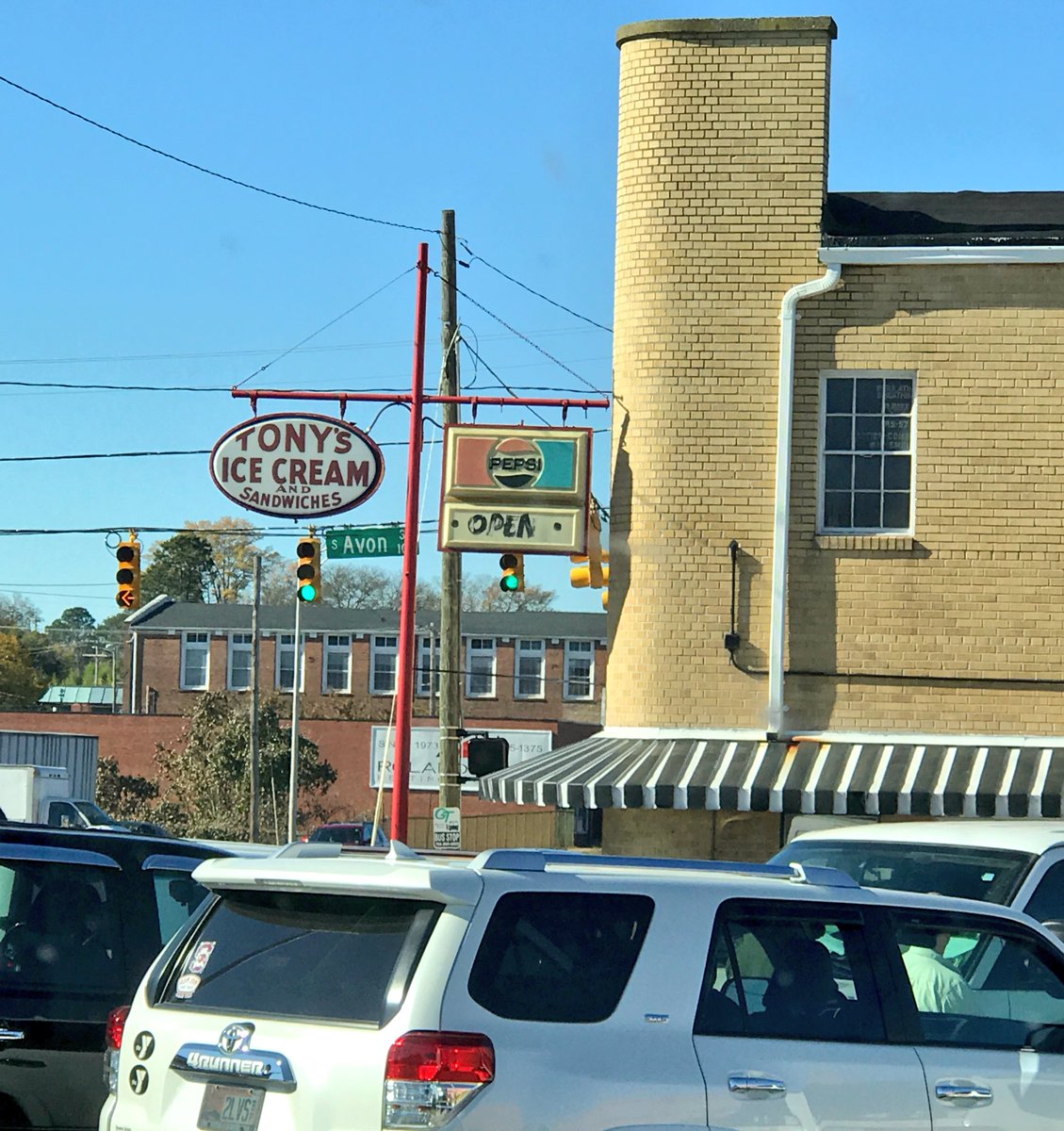 D2Trump1's tweet photo. A little @TonysIceCream to begin the morning. Livermuch, egg, cheese & mustard on a bun. Then a chocolate milkshake with vanilla ice cream on top. Now to deliver 80+ packages. #neededcarbs https://t.co/7PdBmqdG4W
