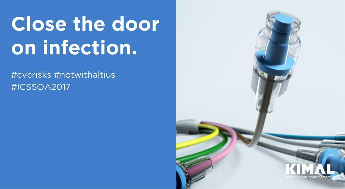 KimalPlc's tweet photo. Only a week to go until #ICSSOA2017 Visit stand D1 to see how Altius’ LuerSafe automatic clamps reduce the risk of infection for your patients. #CVCRISKS #NOTWITHALTIUS https://t.co/r7dPc3krrC