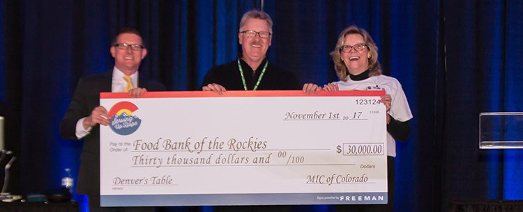 deansavoca's tweet photo. @MICColorado kicks off the holiday season by giving back to Food Bank of the Rockies #SUH2017 https://t.co/heJJnB6eZW
