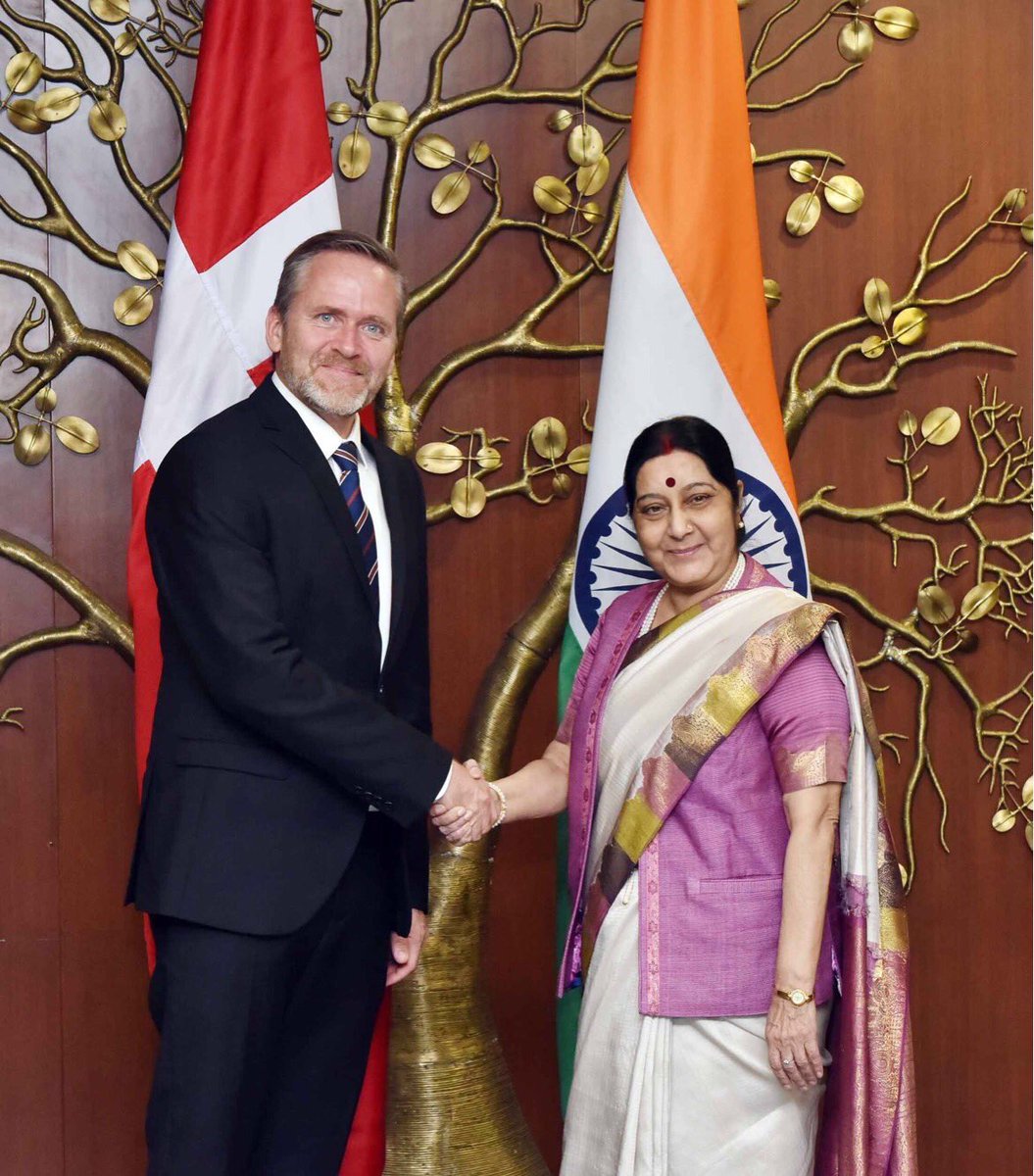 Anders Samuelsen (@anderssamuelsen) on Twitter photo Excited to visit my Indian colleague <a href="/SushmaSwaraj/">Sushma Swaraj</a> in New Delhi today. Denmark wants strong and deep cooperation with #India to the benefit of both our countries. #dkpol Excited to visit my Indian colleague <a href="/SushmaSwaraj/">Sushma Swaraj</a> in New Delhi today. Denmark wants strong and deep cooperation with #India to the benefit of both our countries. #dkpol
