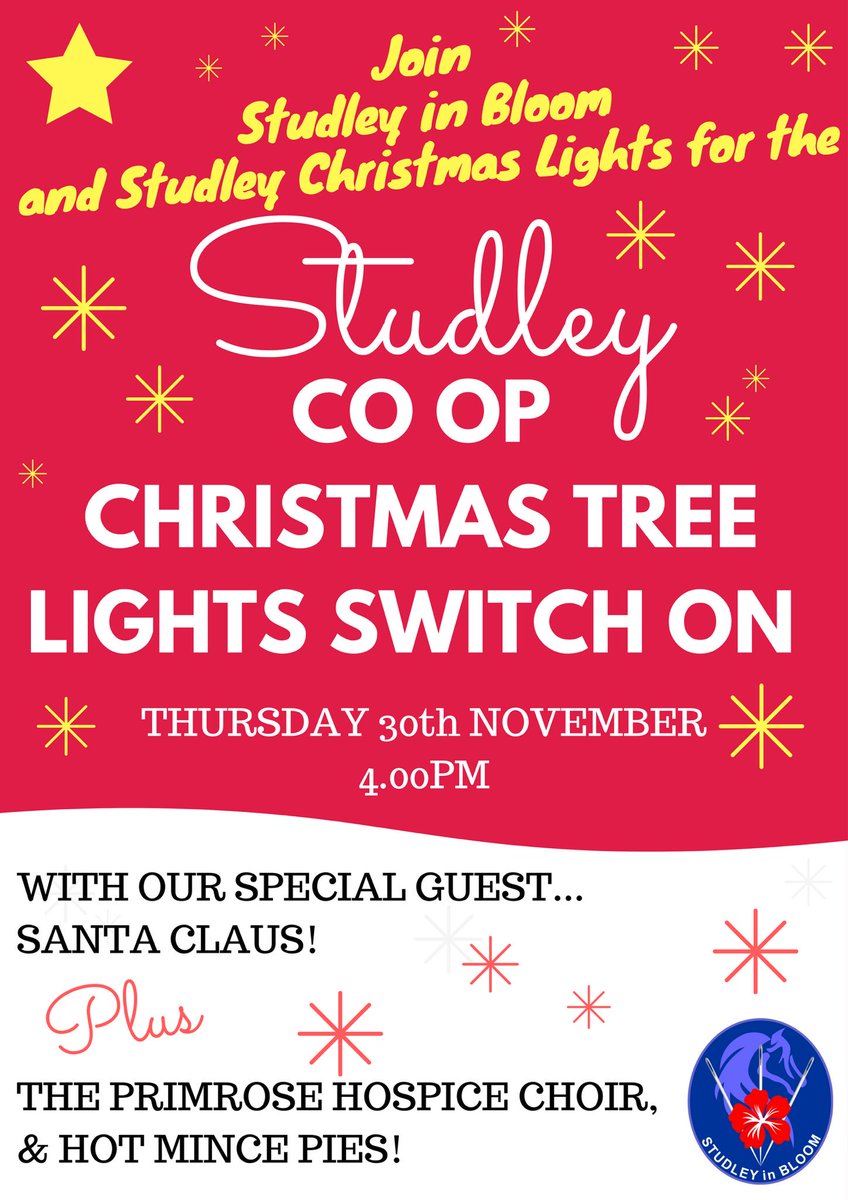 Join us this Thursday afternoon at Studley Co op as we light up our tree and get into the festive mood with F.C. himself! Please RT. 🎄🎅🏽❤️