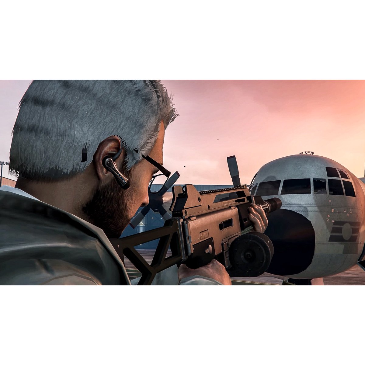 AntonioVercetti's tweet photo. By the time I got to the runway and found the suspects, they had stolen a military spec Titan cargo plane. Police helicopters were shooting at the engines to immobilise the engines - it worked. I shot at the pilot three times. https://t.co/5YHP80hGcp
